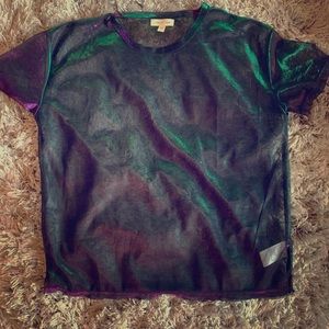 Sheer green/purple top